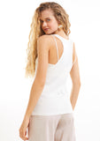 Donatella Tank & Cropped Top in White