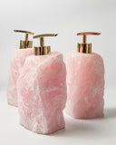 Soap Dispenser in Rose Quartz Crystal