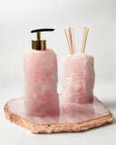 Soap Dispenser in Rose Quartz Crystal