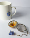 Tea Infuser with Blue Quartz Natural Raw Stones