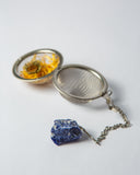 Tea Infuser with Blue Quartz Natural Raw Stones