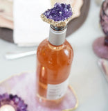 Amethyst Geode Crystal Wine Bottle Stopper & Pure Gold