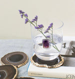 Natural Agate Crystal Coasters in Pure Gold (4 per Set)
