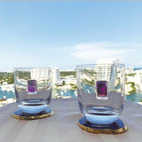 Purple Agate Crystal Coasters in Pure Gold (4 per Set)