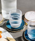 Blue Agate Crystal Coasters in Pure Gold (4 per Set)