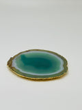 Green Agate Crystal Coasters in Pure Gold (4 per Set)