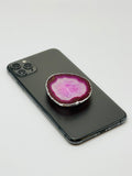 Pink Agate Phone Grip & Pure Silver