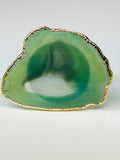 Green Agate Crystal Phone Grip & Pure Gold