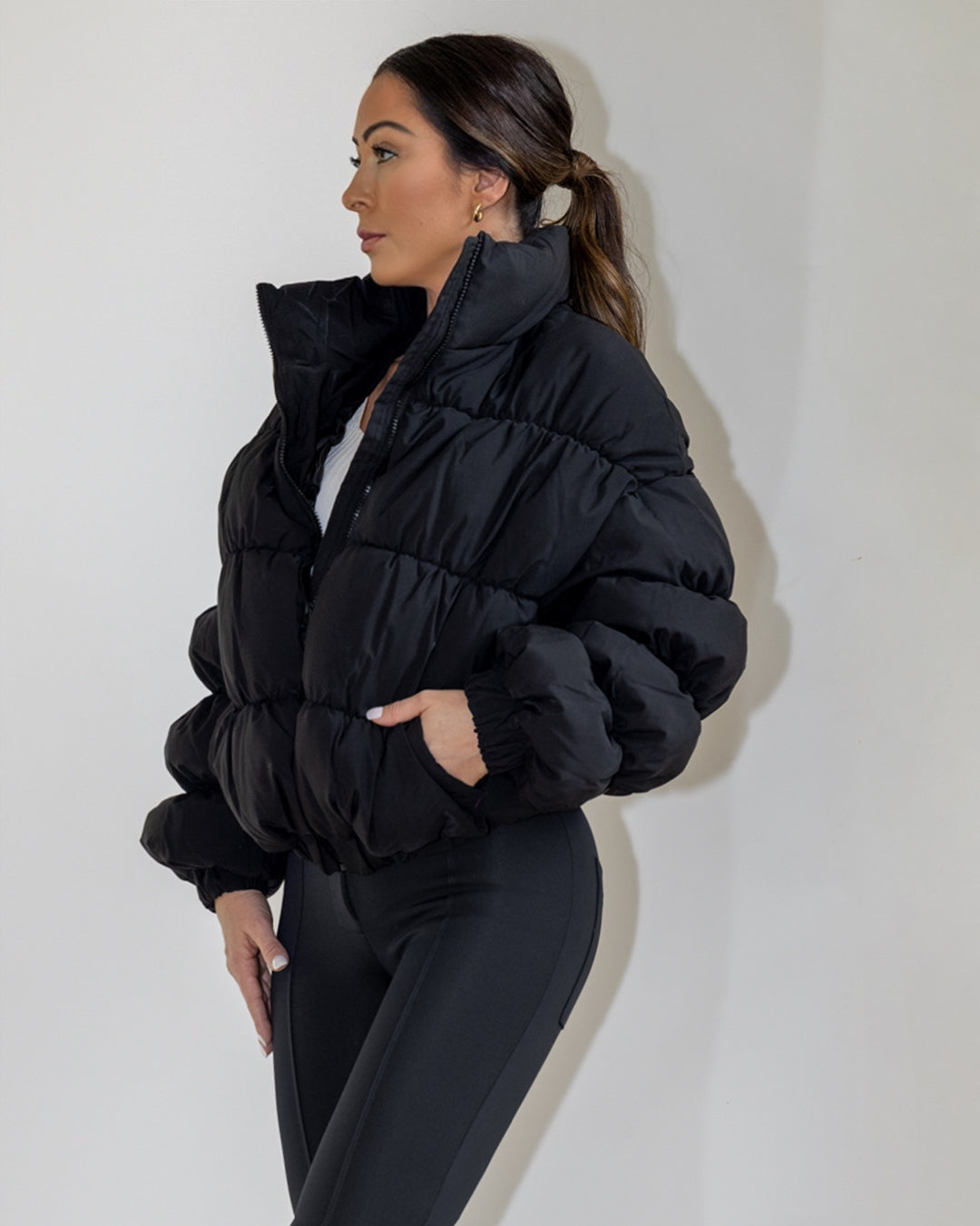 Puffer bomber jacket womens hotsell