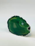 Green Agate Crystal Phone Grip & Pure Silver