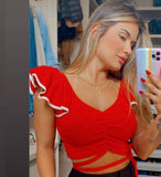 Mel Cropped Top in Red