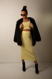 Morgana Midi Knit Skirt in Yellow