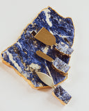 Brazilian Blue Sodalite Cheese Tools Sets of 3 & Pure Gold