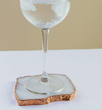 Clear Quartz Crystal Coasters in Pure Gold (2 per Set)