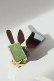 Green Agate Crystal Cheese Tools Sets of 3 & Pure Gold