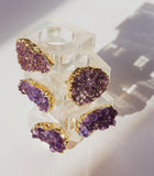 Amethyst Cluster Napkin Holders & Pure Gold