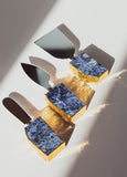 Brazilian Blue Sodalite Cheese Tools Sets of 3 & Pure Gold