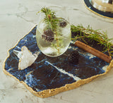 Brazilian Sodalite Natural Form Trays & Pure Gold