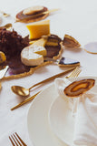 Brown Agate Crystal Napkin Rings & Pure Gold