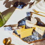 Brazilian Blue Sodalite Cheese Tools Sets of 3 & Pure Gold