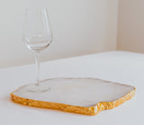Clear Quartz Crystal Trays & Pure Yellow Gold