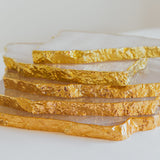 Clear Quartz Crystal Trays & Pure Yellow Gold