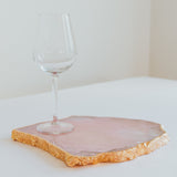 Rose Quartz Crystal Trays & Pure Rose Gold