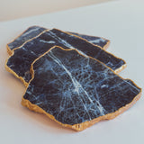 Brazilian Sodalite Natural Form Trays & Pure Gold