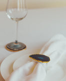 Blue Agate Crystal Napkin Rings & Pure Gold