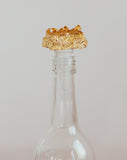 Citrine Druse Crystal Wine Bottle Stopper & Pure Gold
