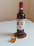 Citrine Druse Wine Stopper & Brown Agate Bottle Coaster Gift Set