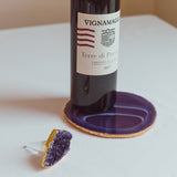 Amethyst Wine Stopper & Purple Agate Bottle Coaster Gift Set