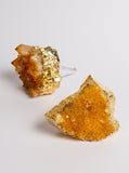 Citrine Druse Crystal Wine Bottle Stopper & Pure Gold