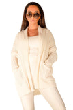 Wool Cardigan Sweater in Off White