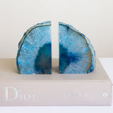 Blue Balance Agate Crystal Bookends Raw (Pair)
