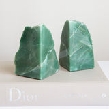 Green Agate Crystal Bookends in Raw (Pair)