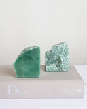 Green Agate Crystal Bookends in Raw (Pair)