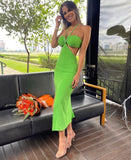 Shantal Dress in Green Lemon