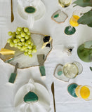 Green Agate Crystal Napkin Rings & Pure Gold
