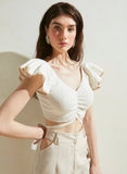 Mel Cropped Top in Off White