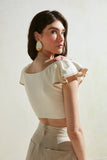 Mel Cropped Top in Off White