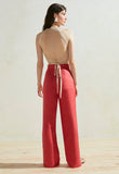 Naomi Linen Pants in Red