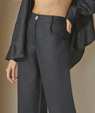 Lara Linen Pants in Black