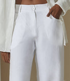 Lara Linen Pants in White