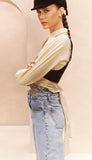 Kiara Crop Shirt in Nude