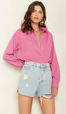 Natasha Linen Shirt in Pink