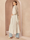 Kiara Cotton Maxi Shirt Dress in White