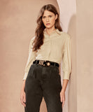 Kiara Crop Shirt in Nude