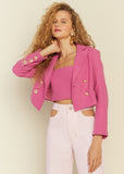 Sophia Tweed Cropped Top in Pink