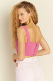 Sophia Tweed Cropped Top in Pink
